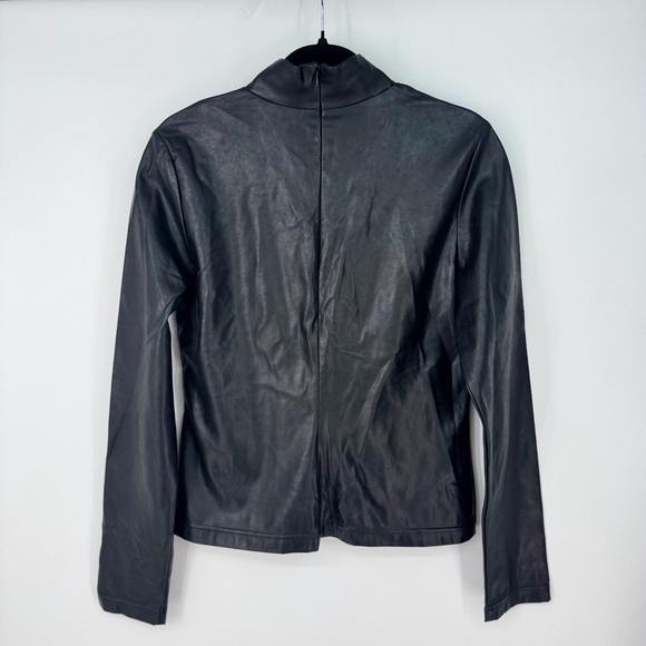 Babatón Minimalist Biker Edgy Pleather Long Sleeve Turtleneck - Picture 2 of 3